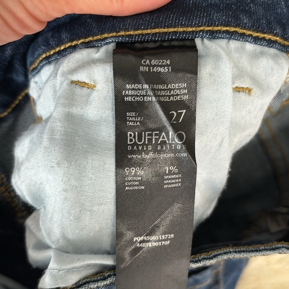 Buffalo David Bitton Brooke High Rise Slim Straight Distressed Jeans Size 27 - Picture 9 of 9